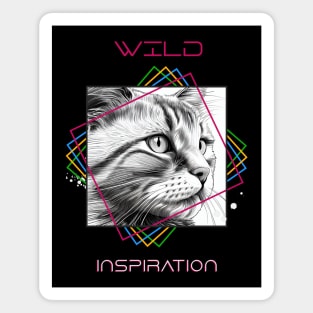 Cat Wild Nature Animal Illustration Art Drawing Magnet